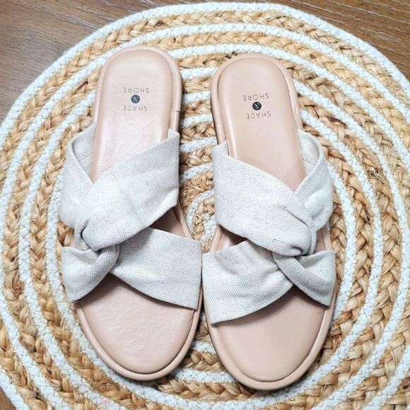 Shade & Shore Womans Cream Twist Flats, SIZE 7 - Picture 6 of 7
